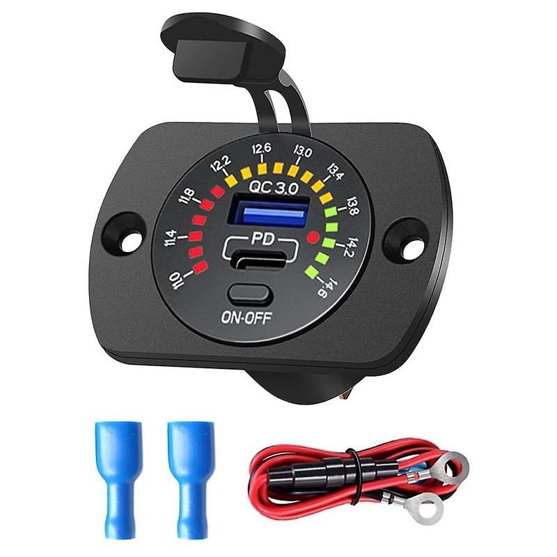 Quick Charge 3.0 Dual Usb Charger Socket W/on/off Switch