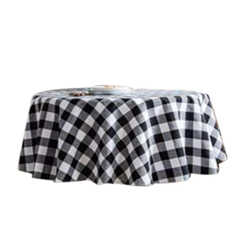 60 Inch Round Buffalo Check Tablecloth, 100% Cotton