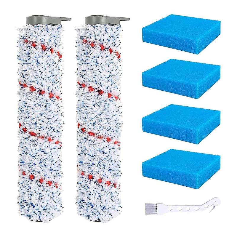 For Tineco Wet Dry Cordless 2 Pack Roller Brush, 4 Pre-filter Foam