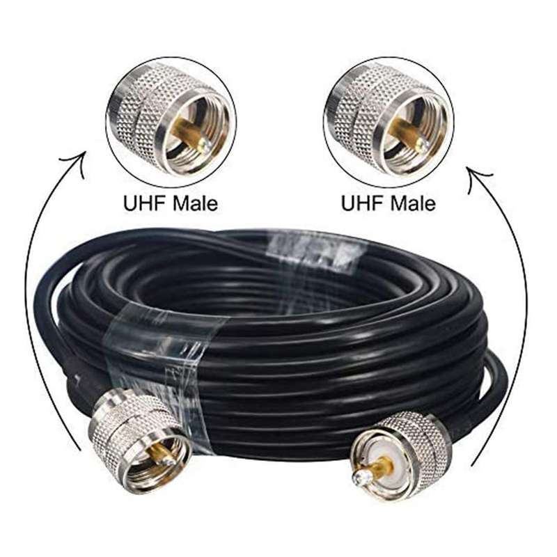 15m 50 Ohms Cb Radio Antenna Cable Uhf Male to Uhf Male Low Loss Uhf