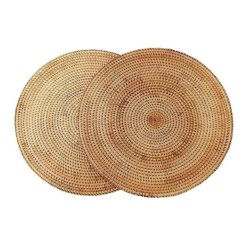 2pcs Round Rattan Placemat for Dining Table,wedding,parties,bbq's,etc