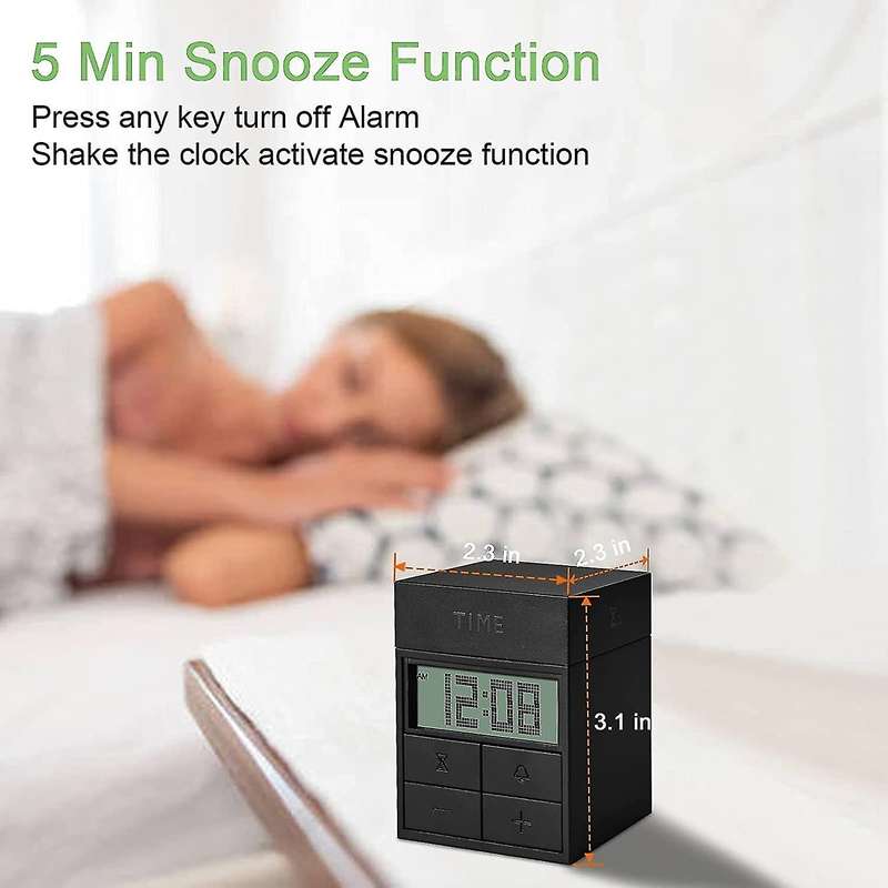 Cube Digital Timer Clock Silent Kitchen for Cooking Kids (black)
