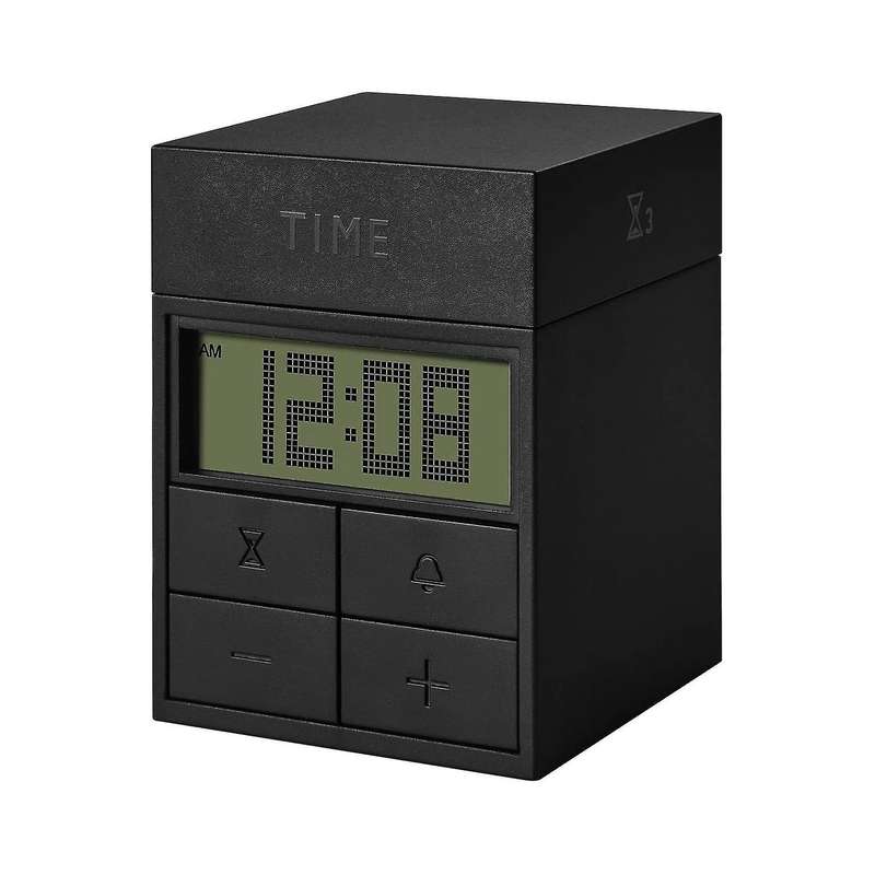 Cube Digital Timer Clock Silent Kitchen for Cooking Kids (black)