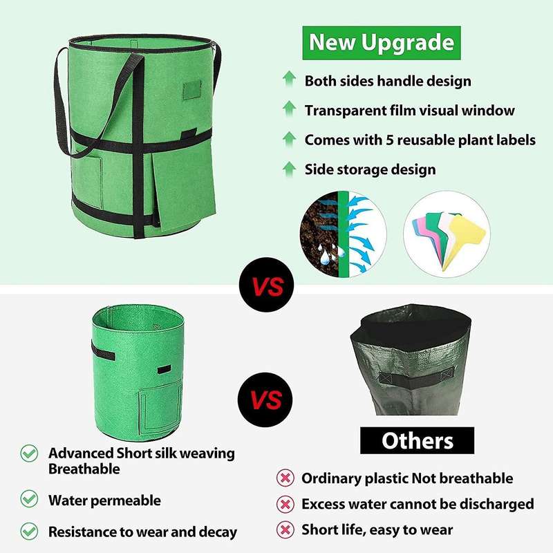 2 Pack 7 Gallon Potato Vegetable Grow Bags for Plant,potato,tomato