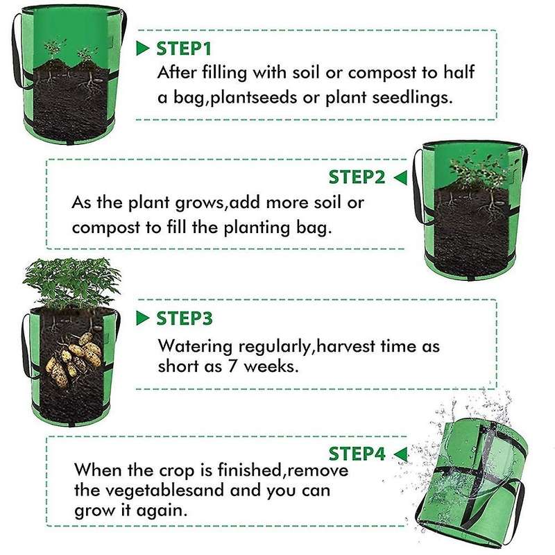 2 Pack 7 Gallon Potato Vegetable Grow Bags for Plant,potato,tomato