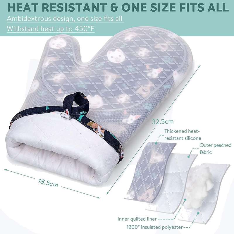 Oven Gloves Heat Resistant Oven Gloves Pot Holder Oven Gloves 1 Pair
