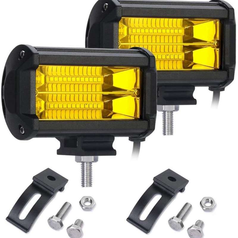 2 X 5inch 72w Led Waterproof Fog Lights Yellow for Atv Utv Golf Cart