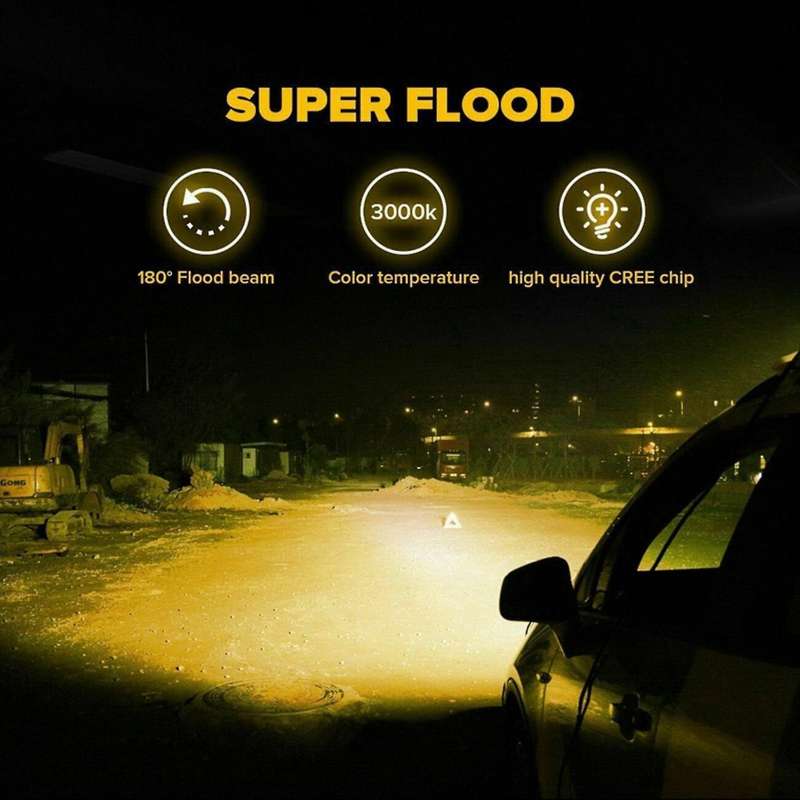 2 X 5inch 72w Led Waterproof Fog Lights Yellow for Atv Utv Golf Cart