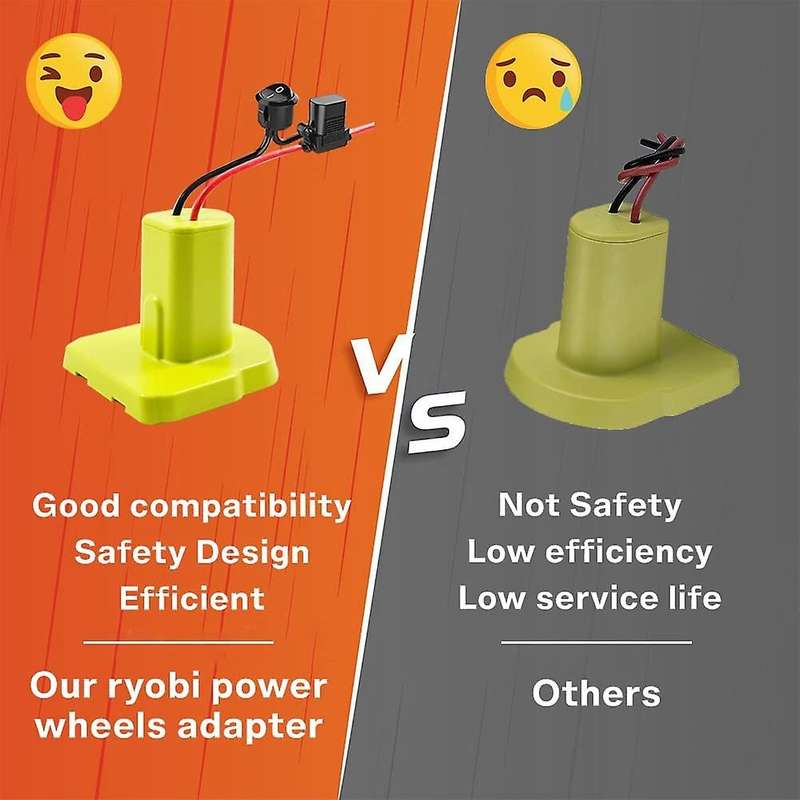 Power Wheels Adapter for Ryobi, with Splicing Wire Connector and Fuse