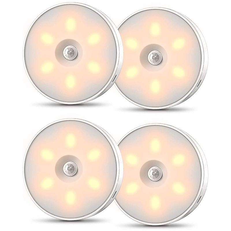 Motion Sensor Light Puck Lights,4 Pcs Rechargeable Wireless Closet