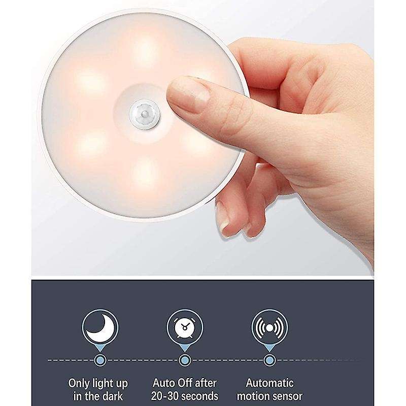 Motion Sensor Light Puck Lights,4 Pcs Rechargeable Wireless Closet