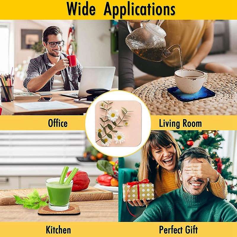 38pcs Sublimation Blanks Cup Coasters, Square Sublimation Coasters
