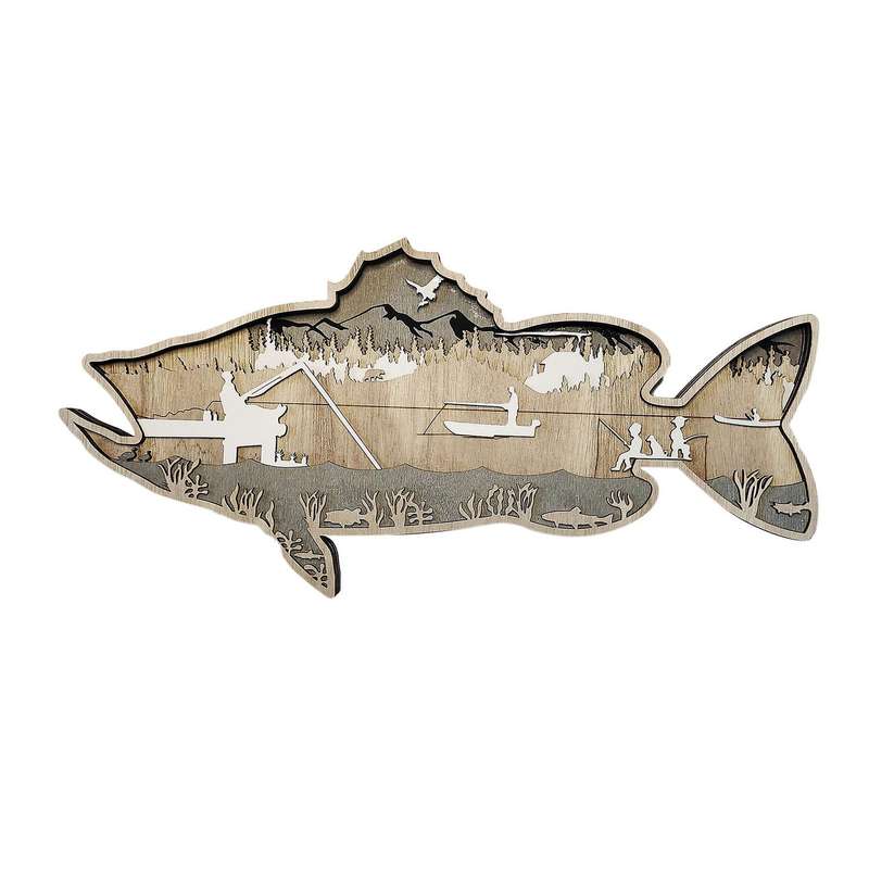 Fishing and Hunting Pendant Forest Animal Salmon Pendant Decoration-b