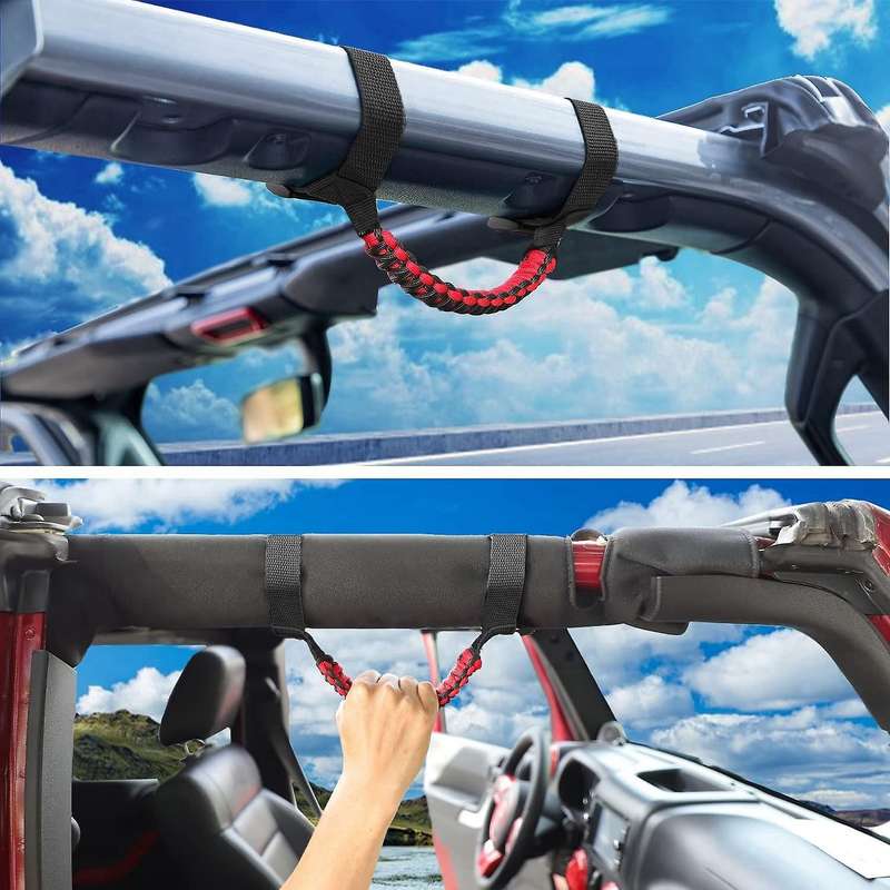 Car Roof Armrest Grab Rope for Jeep Wrangler Cj Yj Tj 1995-2020 Red