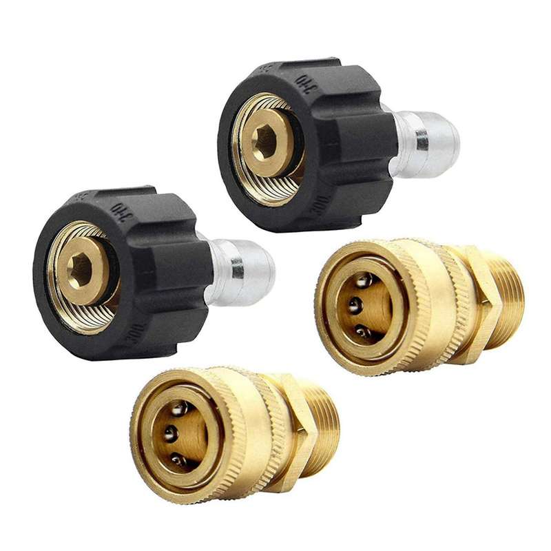 High Pressure Washer Adapter Set Quick Connect Kit, Metric M22-15mm