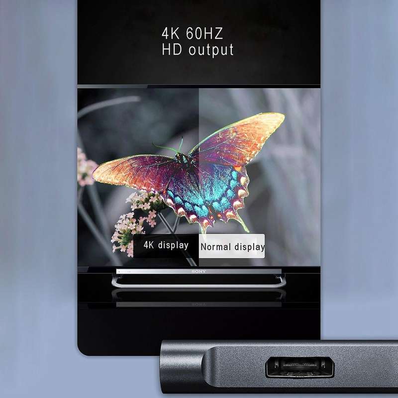 Usb C Hub Type-c Docking Station 3 In 1 4k@60hz Displayport Pd 60w