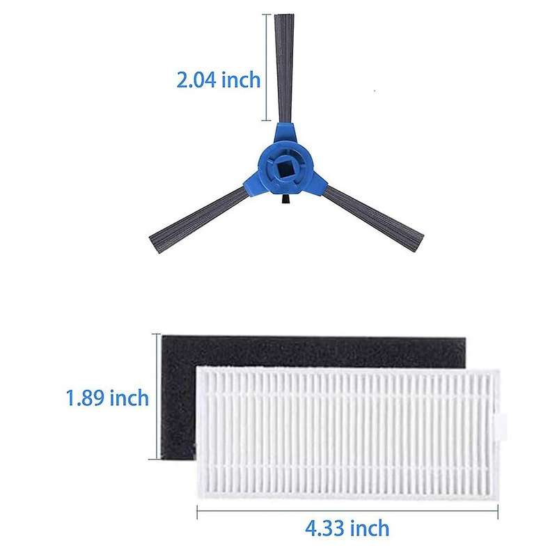 The Main Brush and Side Brush Filter for Eufy Robovac 11s,15c,30,30c