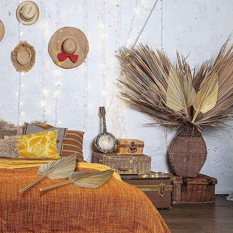8pcs Dried Palm Leaves Dried Palm Fans Bohemian Tropical Palm Leaves