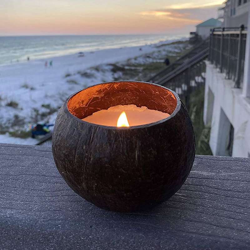 4x Can Pouring Candle Coconut Shell Bowl,coconut Wood Bowl