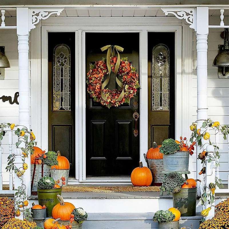 Autumn Wreath Hydrangea Bow Decoration Garland