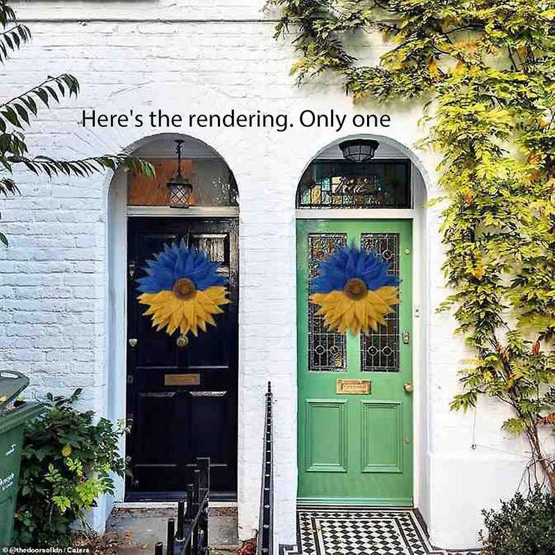 Ukraine Flag Sunflower Front Door Wreath Sunflower Wreath