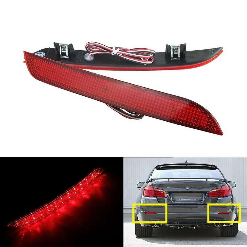 1 Pair Rear Bumper Reflector Brake Lights Led Signal Stop Lamps