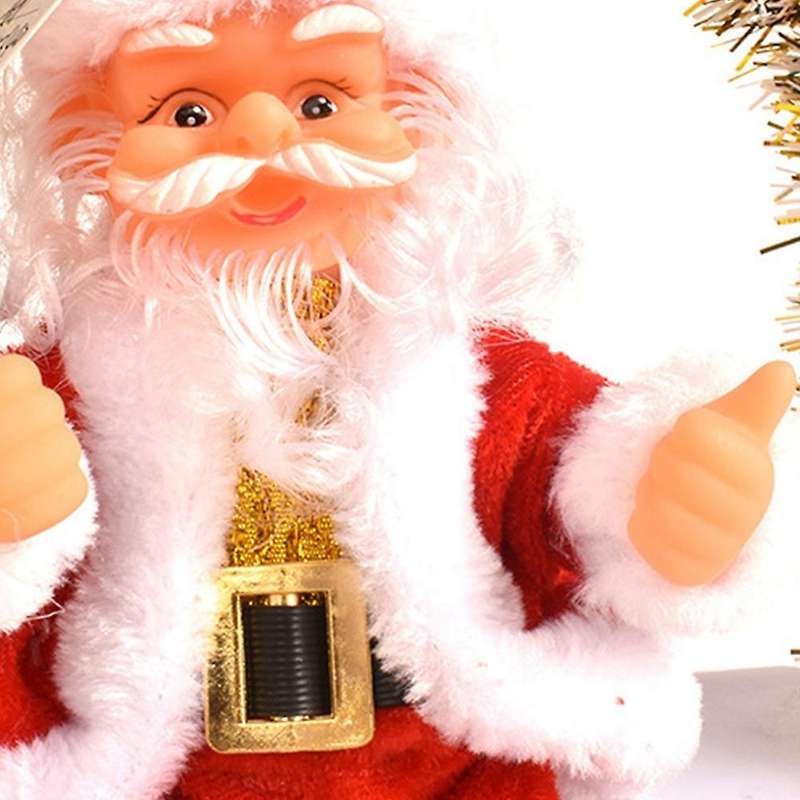 Santa Claus  Electric Music Christmas Doll Home Decor,red