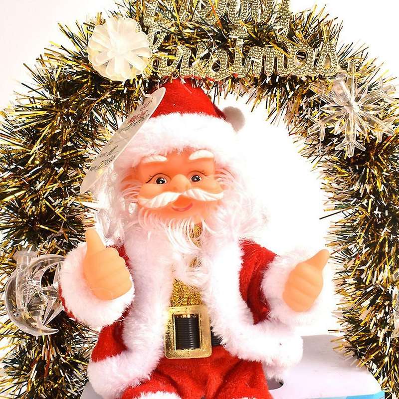 Santa Claus  Electric Music Christmas Doll Home Decor,red