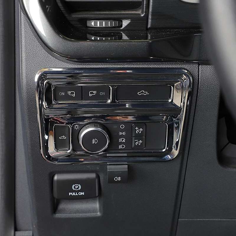 Headlight Switch Control Panel Trim Stickers for Ford F150,silver