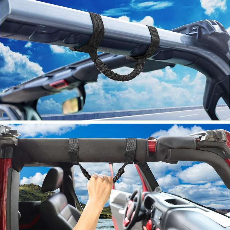 Car Roof Armrest Grab Rope for Jeep Wrangler Cj Yj Tj 1995-2020 Black