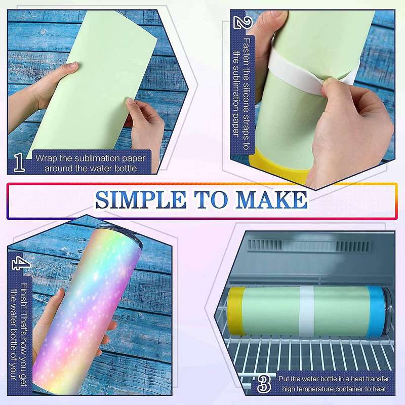 27 Pcs Silicone Bands for Sublimation Elastic Sublimation Paper