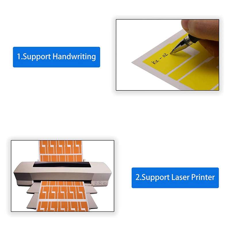 1080pcs/18 Sheets Cable Labels Tags Self Adhesive Waterproof Labels