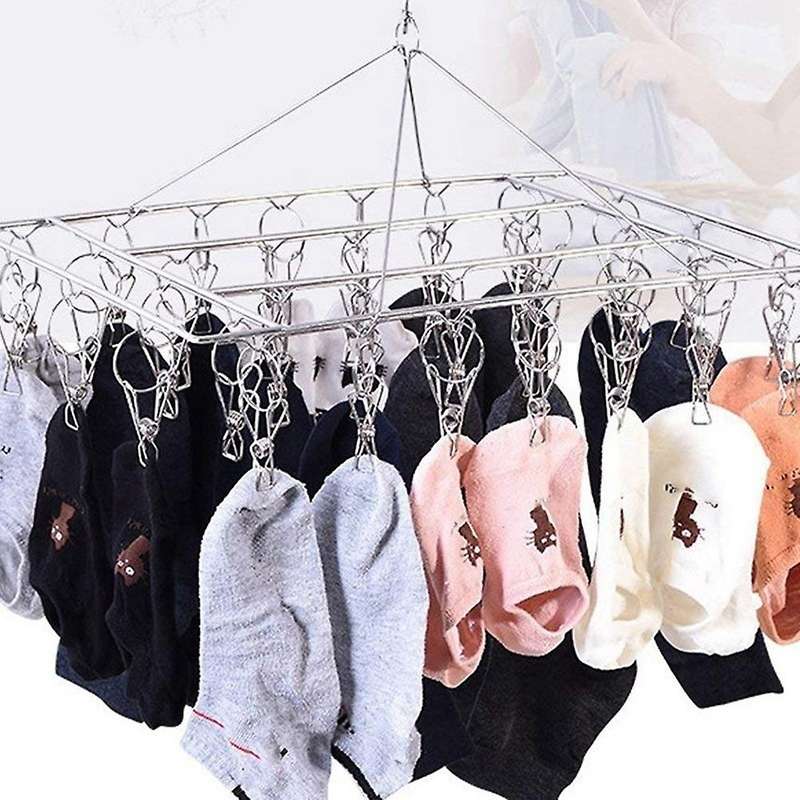 Sock Drying Racks Laundry Drip Hanger Rectangle with 30pcs Pegs