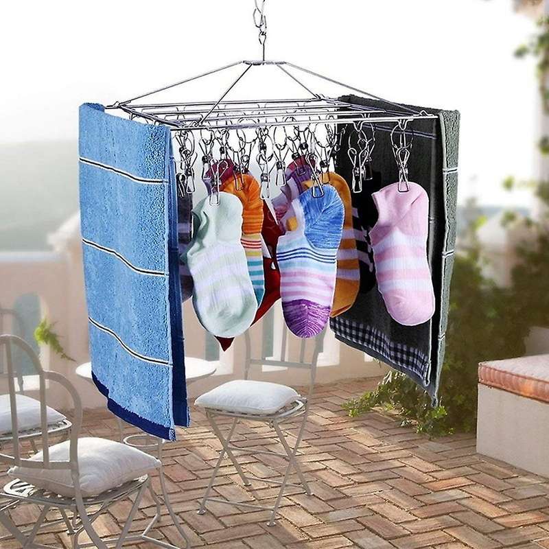 Sock Drying Racks Laundry Drip Hanger Rectangle with 30pcs Pegs