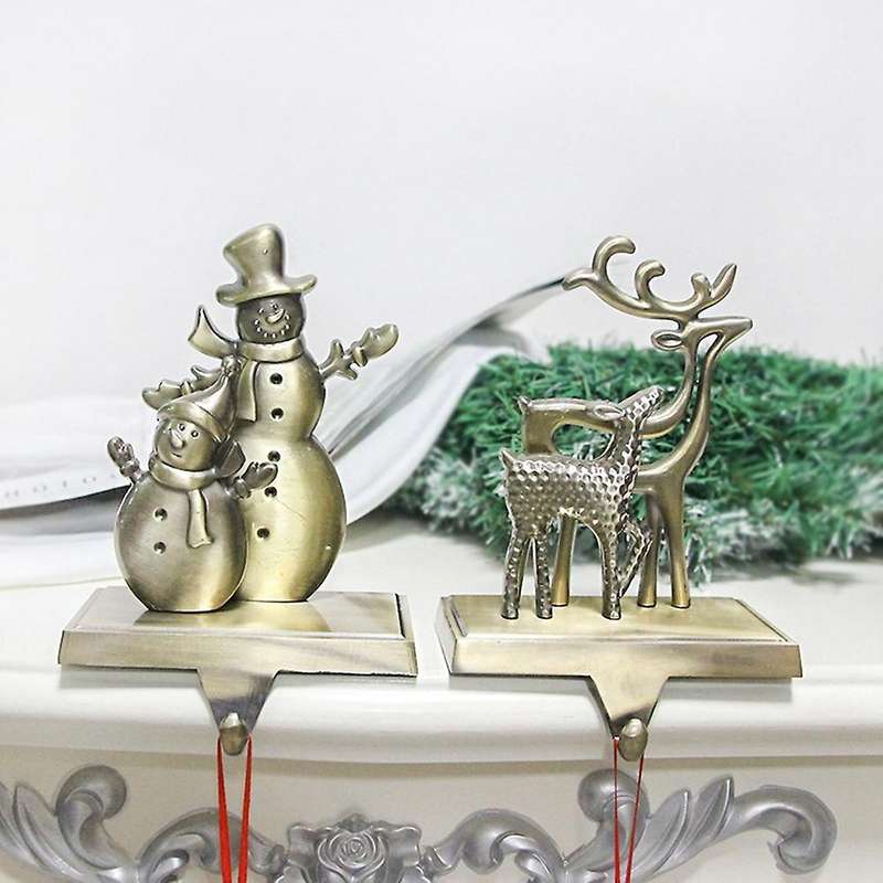 Christmas Stocking Holders Hooks Fireplace Mantel (snowflake)