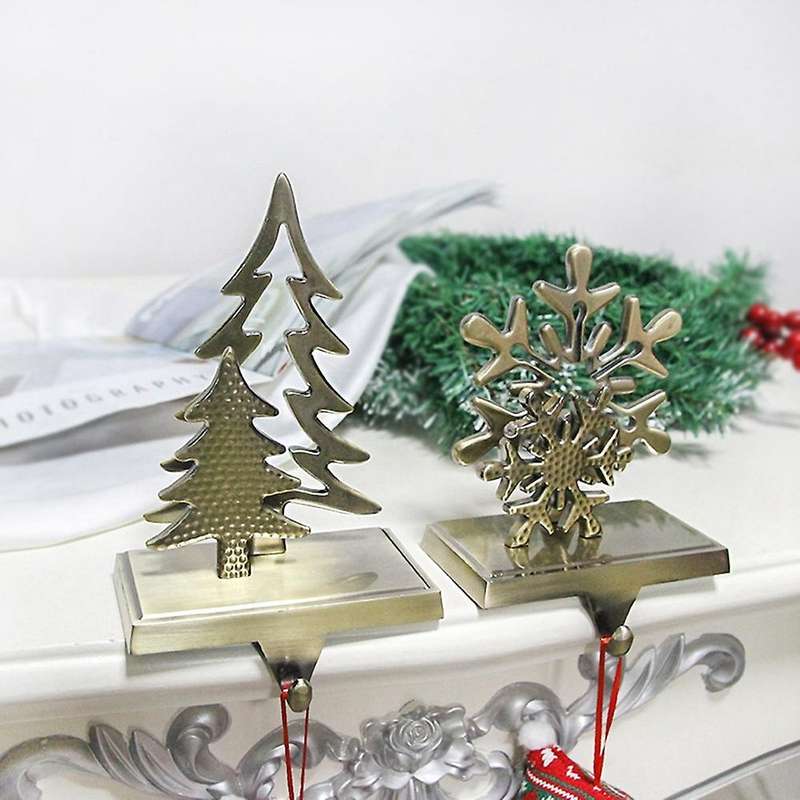 Christmas Stocking Holders Hooks Fireplace Mantel (snowflake)