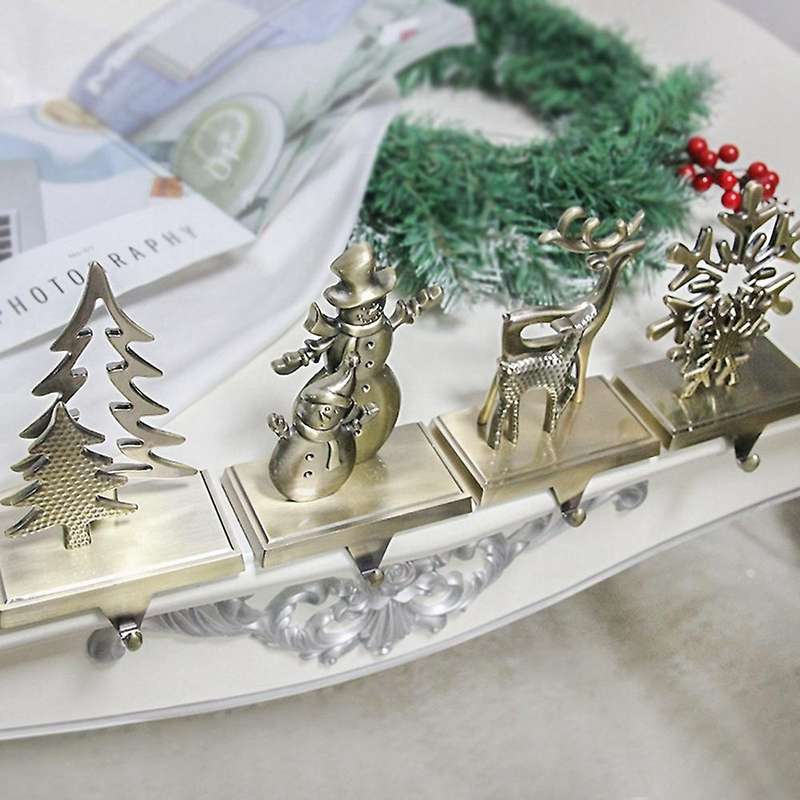 Christmas Stocking Holders Hooks Fireplace Mantel (snowflake)