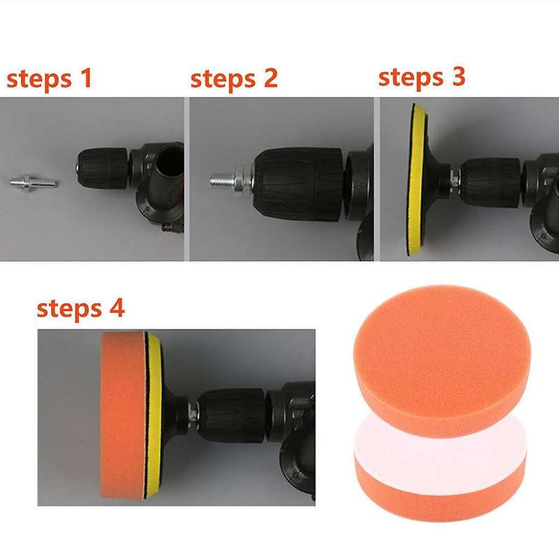 5pcs Polisher/buffer Kit Soft Wool Bonnet Pad White:6 Inch