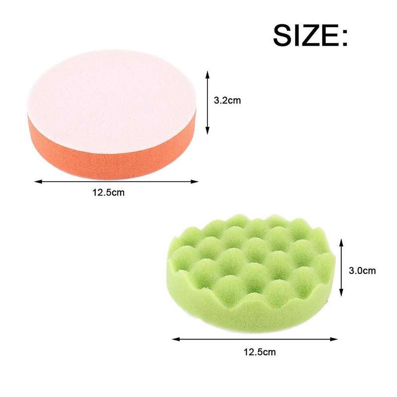 5pcs Polisher/buffer Kit Soft Wool Bonnet Pad White:6 Inch