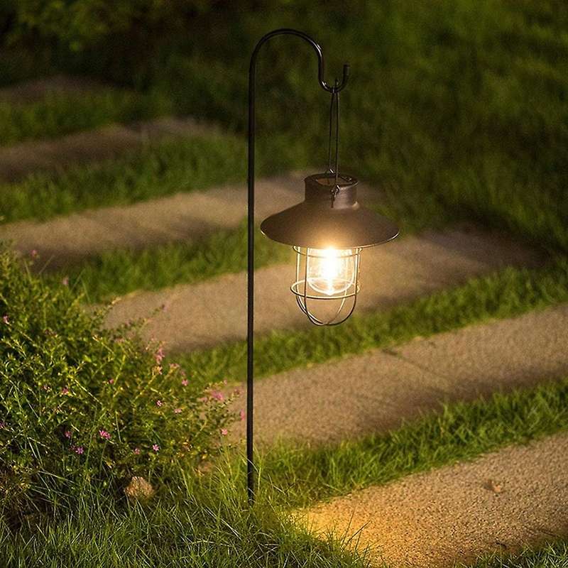 Solar Lantern Lamp Outdoor Hanging Waterproof Vintage Metal