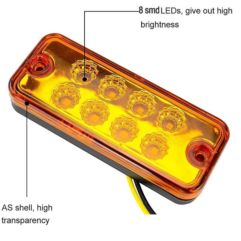 8x Led Side Marker Lights Truck Signal Clearance Light Waterproof