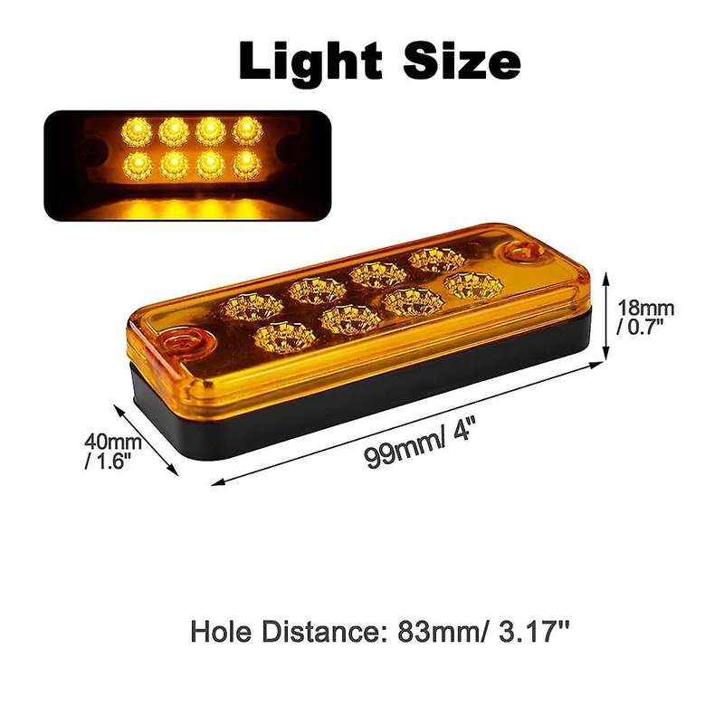 8x Led Side Marker Lights Truck Signal Clearance Light Waterproof