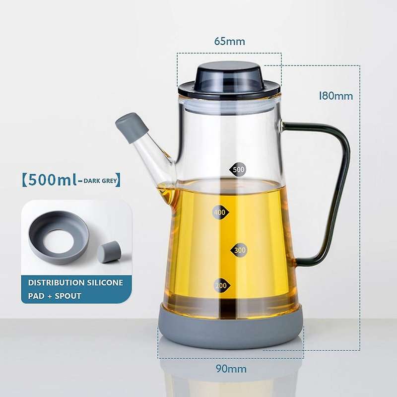 500ml Kitchen Oil Bottle Automatic Seasoning Vinegar Bottle Gray