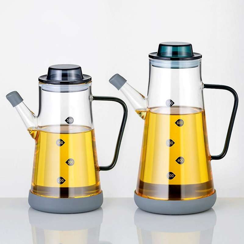 500ml Kitchen Oil Bottle Automatic Seasoning Vinegar Bottle Gray
