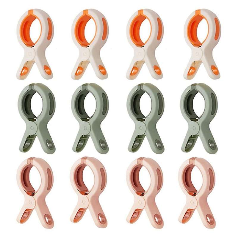 12 Pcs Beach Towel Clips for Beach Chair Pool Chair, Plastic Clip