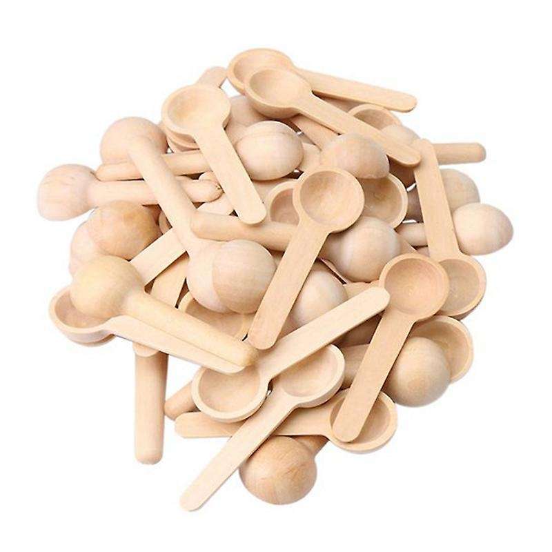 100pcs Wooden Cooking Spoons Tool Salt Seasoning Coffee Spoons