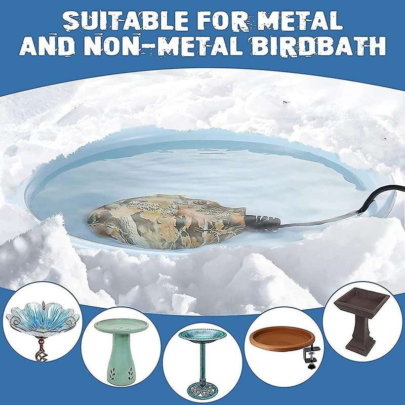 Protable Bird Bath De-icer Heater Outdoors Pond De-icer(colorful)