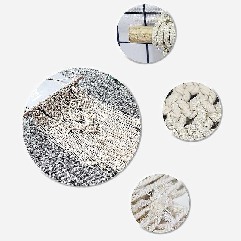Macrame Boho Wall Hanging Decor, Geometric Woven Tapestry Chic