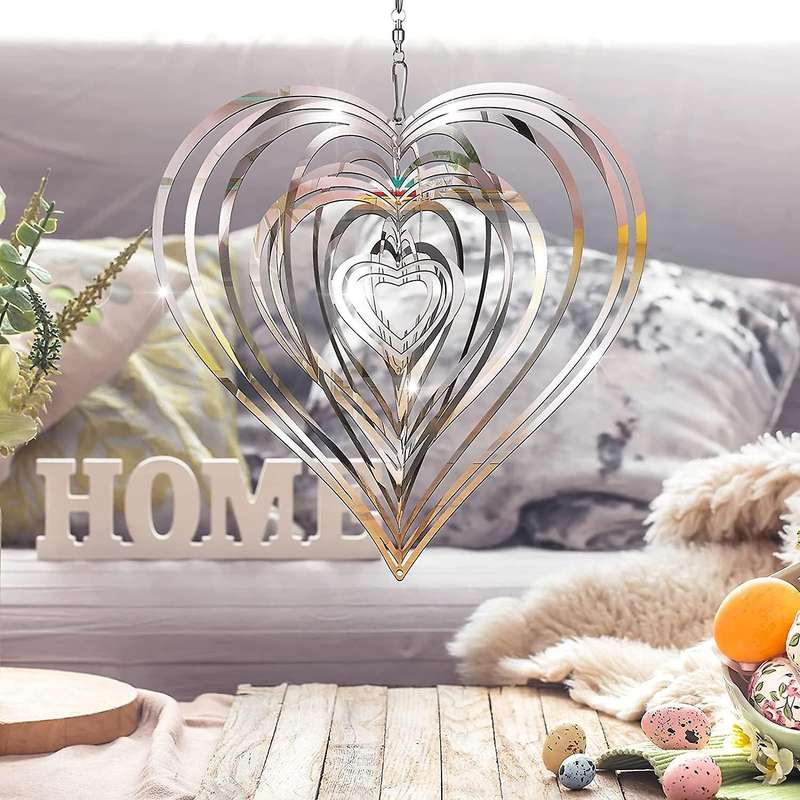 3d Wind Chimes Spinner Outdoor Wind Sculptures Flowing Mirrored ,a