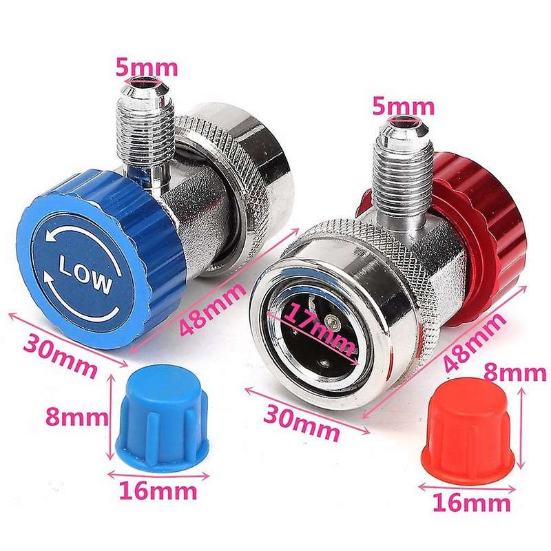 2 Sets Of Auto Air Conditioner Quick Connector Adapter for R134a